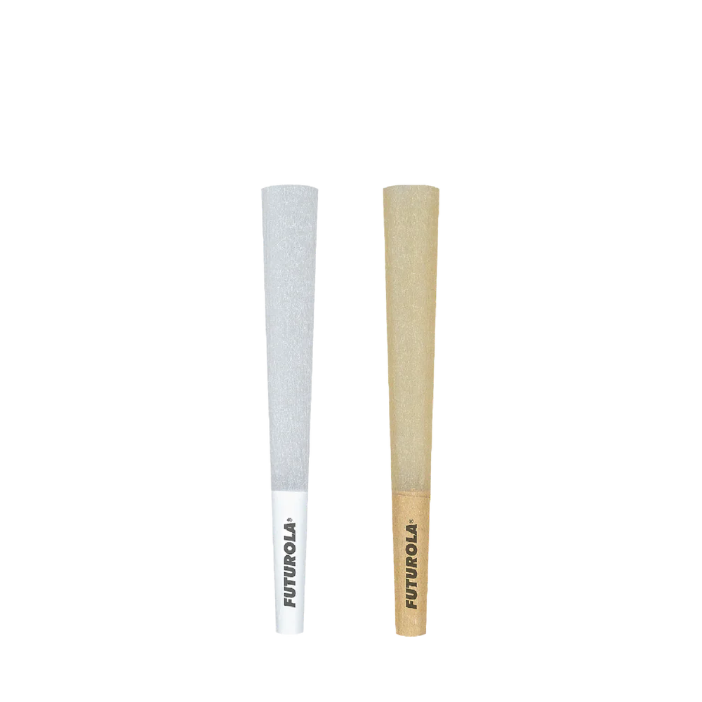 Futurola Classic White Pre-Rolled Cones| 1 1/4 Size: 84mm/ 26mm | Standard | 900/Pack | No Logo Tip