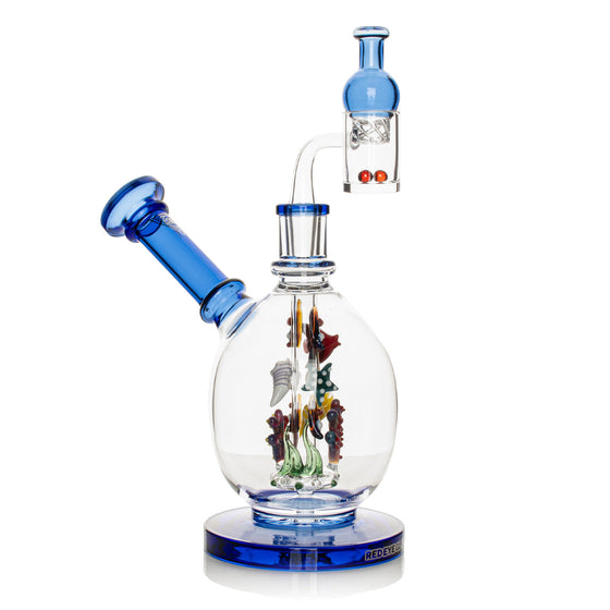 Red Eye Glass 6.5" Sealife Concentrate Dab Rig Set | Sapphire Blue