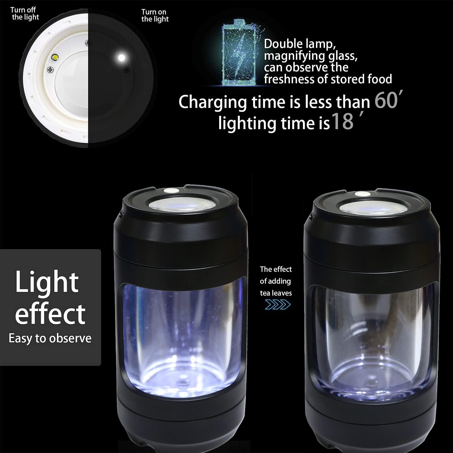 Glow Jar XL | Magnifying Glass Display Jar | Multiple Colour Options