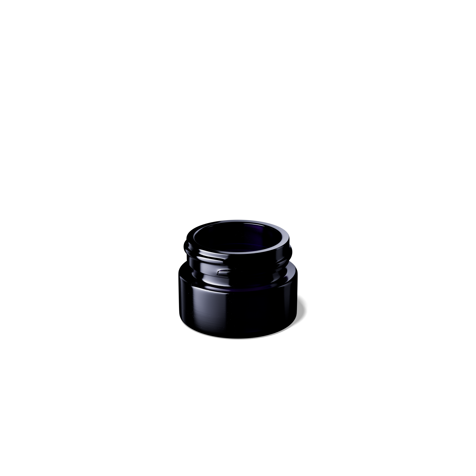 5ml MIRON Violetglass Round Glass Standard Screw Top Jars | Violet Glass, Semi-Gloss Black Lid