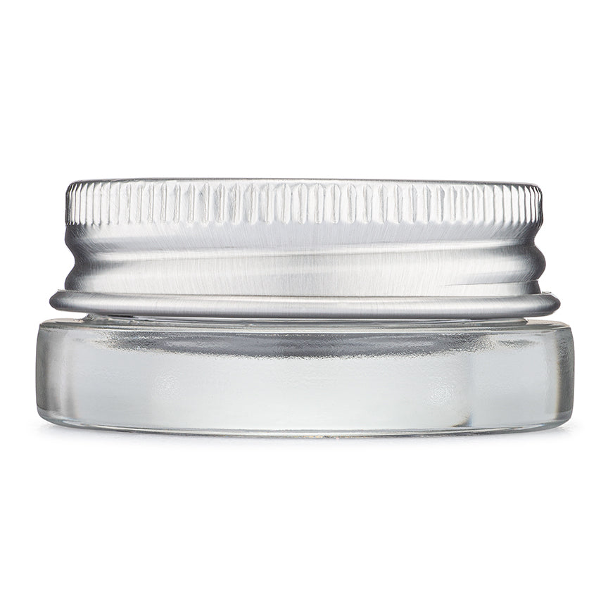 7 ml Glass Jars | Shoulderless & Screw Top For Concentrate | Silver Aluminum Cap