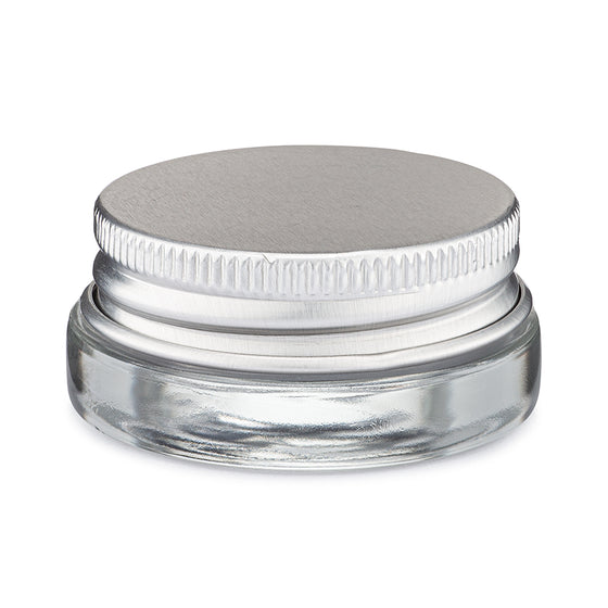 7 ml Glass Jars | Shoulderless & Screw Top For Concentrate | Silver Aluminum Cap