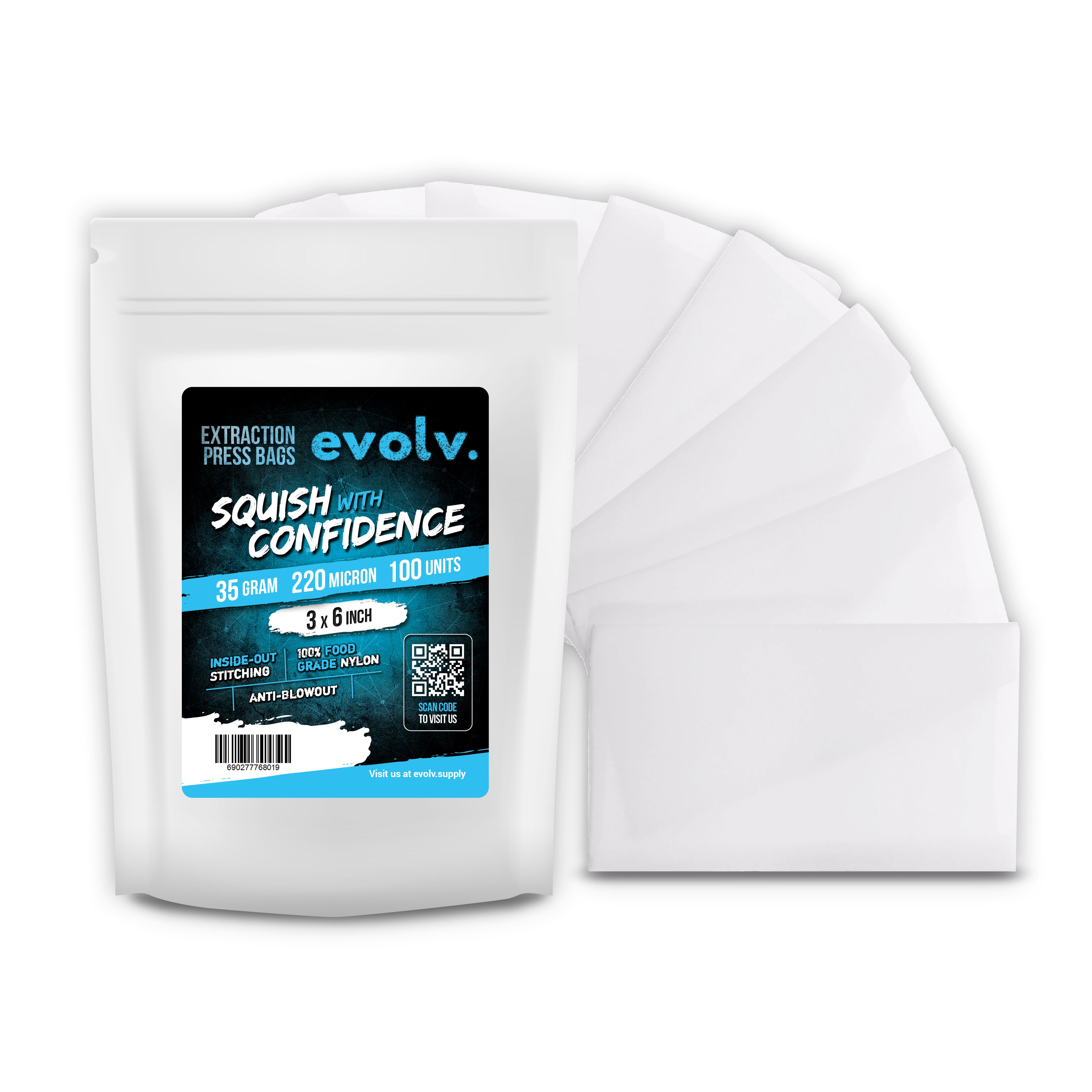 EVOLV Rosin Press Bags - 3" x 6" - 220u Micron