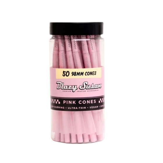 Blazy Susan Pink Pre-Rolled Cones | 98MM Size: 98mm/ 26mm | 50 Cone Pack