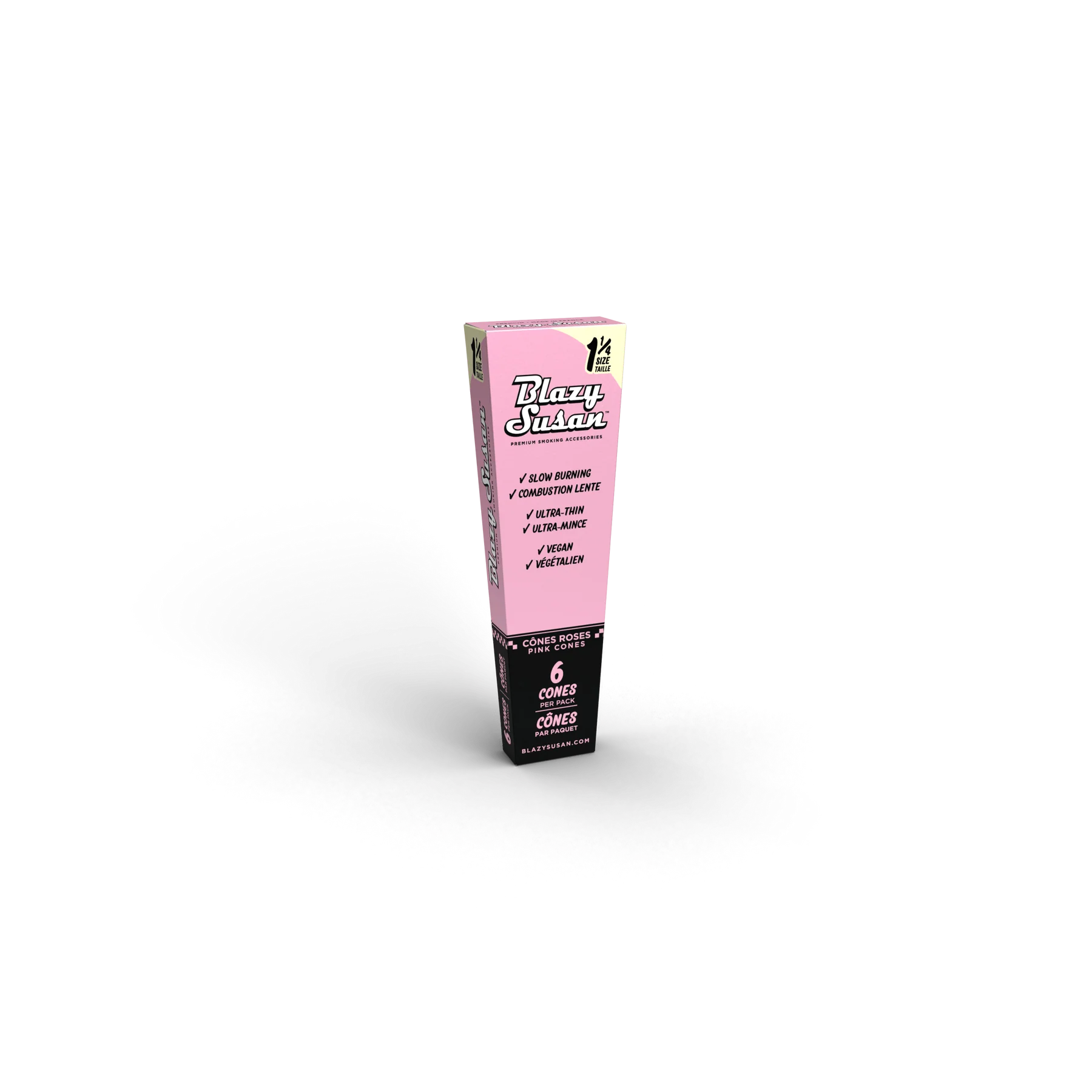 Blazy Susan | Pre-Rolled Pink 1 1/4 Size Cones | 6 Pack