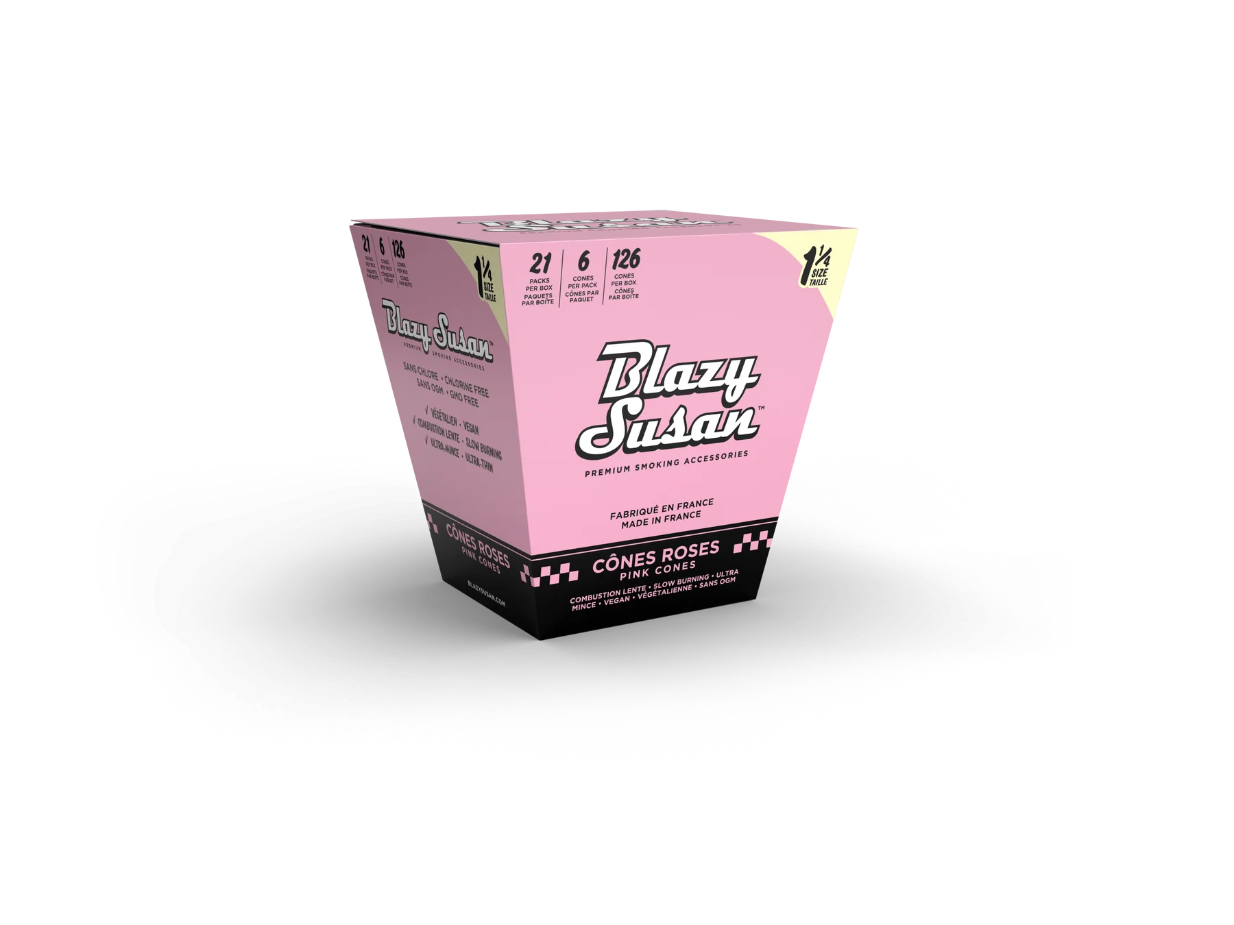 Blazy Susan | Pre-Rolled Pink 1 1/4 Size Cones | 6 Pack