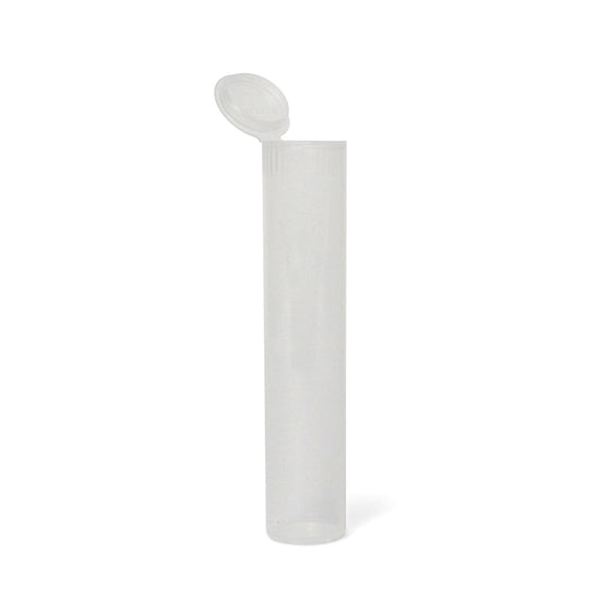 98mm Pop Top Transparent Plastic Pre-roll Tubes | 98mm | Child Resistant | Clear
