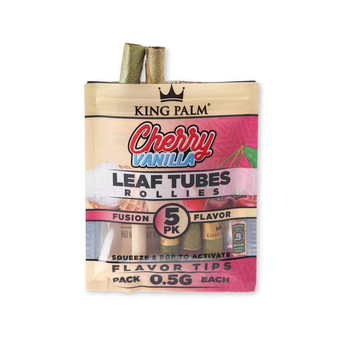 King Palm Wraps | Rollie Size Pre-Rolled Cones | Cherry Vanilla