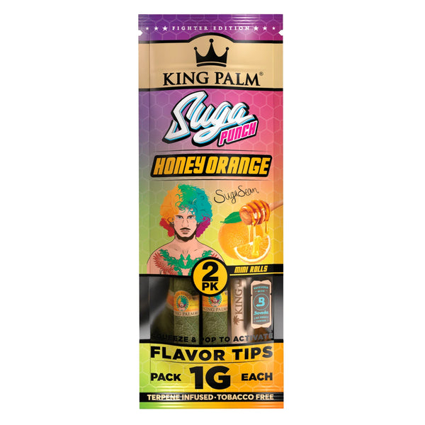 King Palm Wraps | Mini Pre-Rolled Cones | Suga Punch Honey Orange