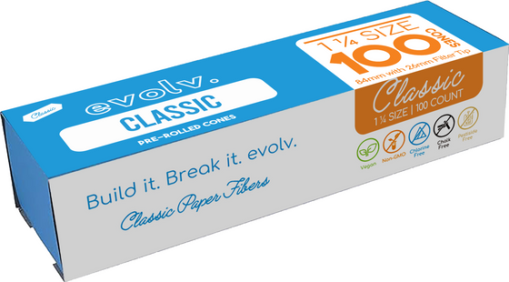 EVOLV Classic Brown Pre-Rolled Cones 1 1/4 - 100/Pack