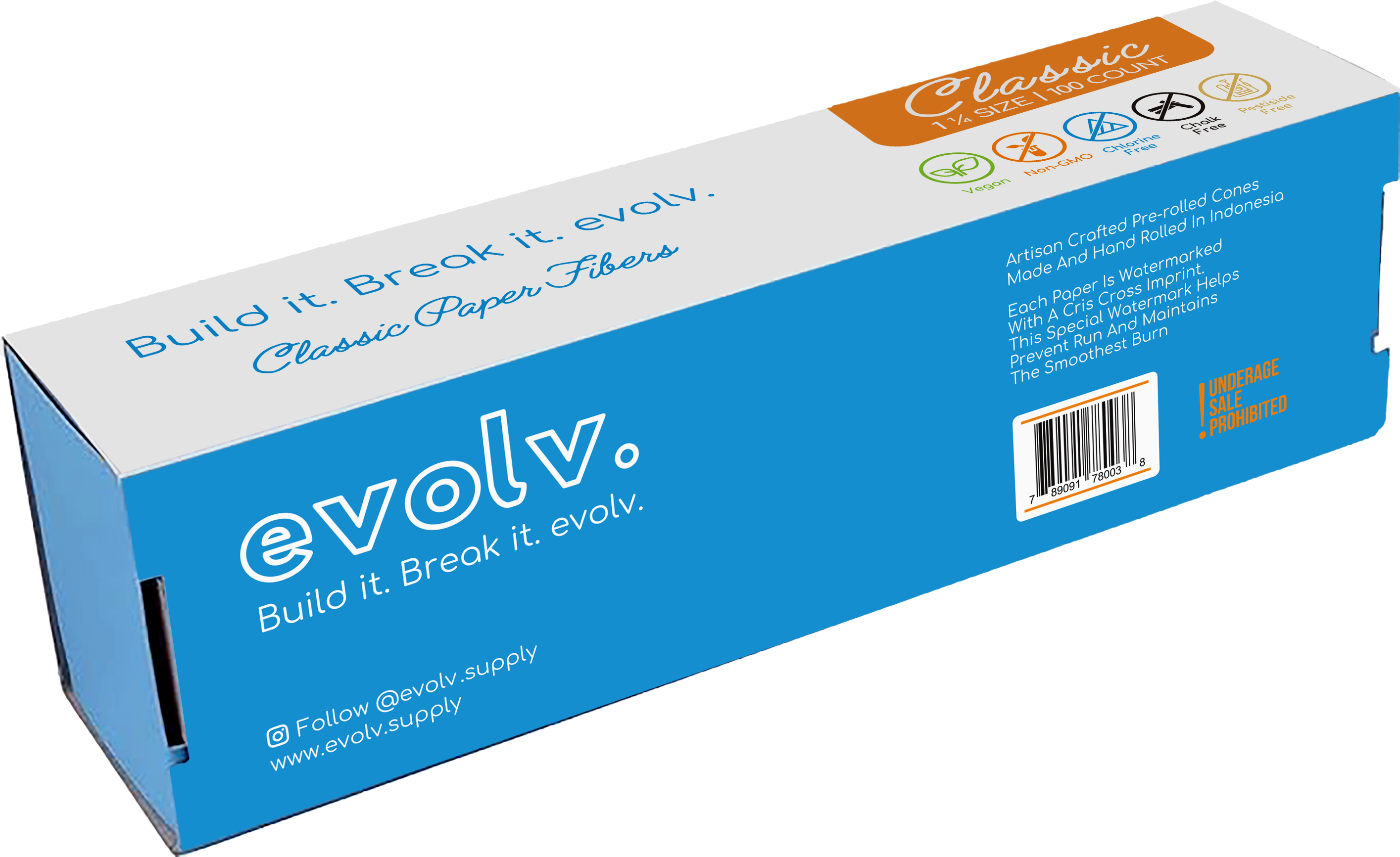 EVOLV Classic Brown Pre-Rolled Cones 1 1/4 - 100/Pack