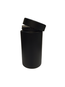 18 oz Child Resistant Glass Jar | Matte Black Jar w/ Black Plastic Screw Lid