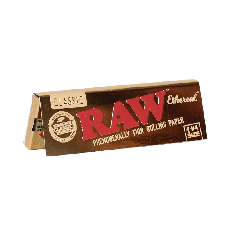 RAW Ethereal Rolling Papers pack on display