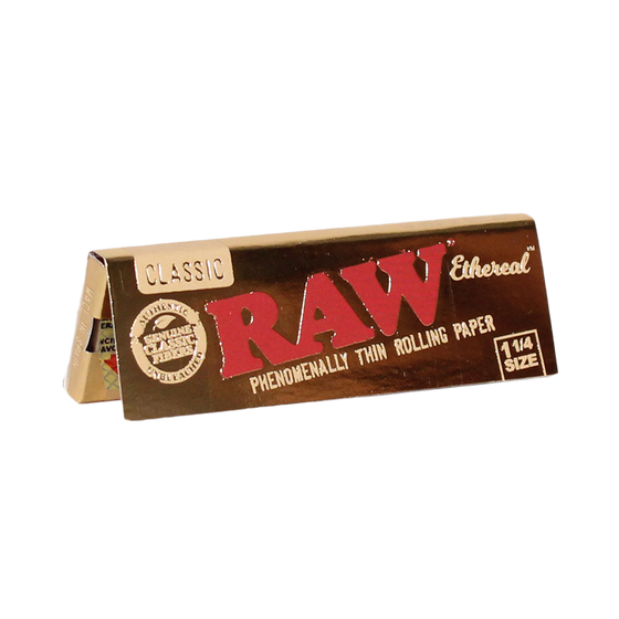 RAW Ethereal Rolling Papers pack on display