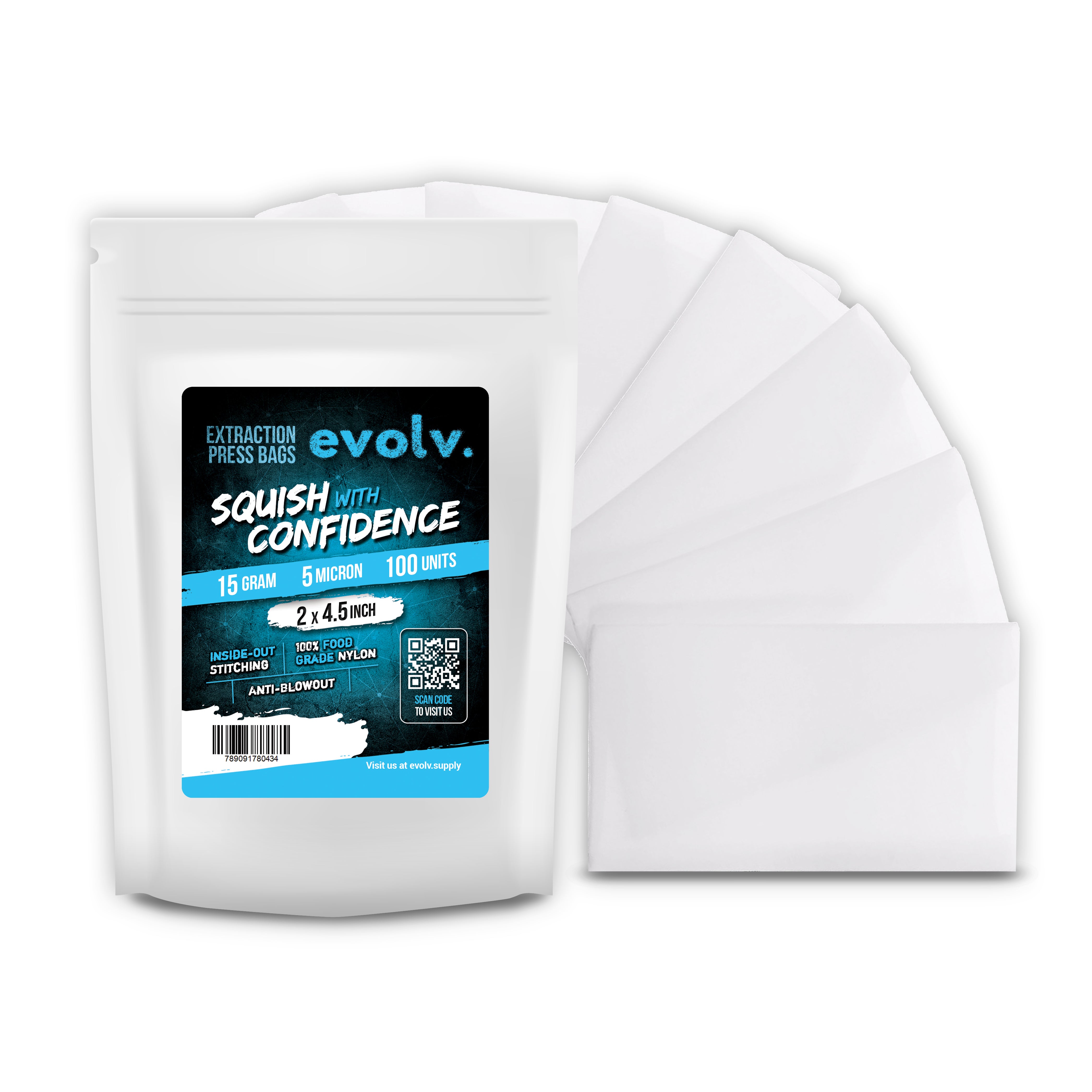 EVOLV Rosin Press Bags - 2" x 4.5" - 5u Micron