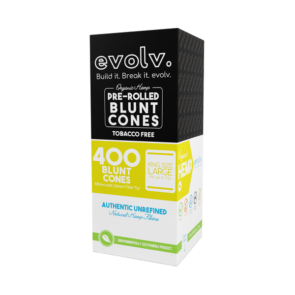 Evolv Pre-Rolled Blunt Cones | King Size: 109mm/ 26mm | 400/Pack