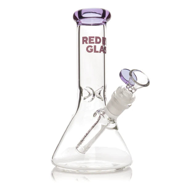 8" Beaker Base Water Pipe Bong | Red Eye Glass | Multiple Colours