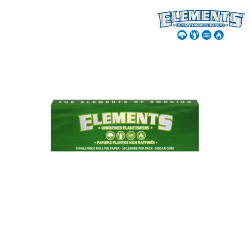 Elements Green Rolling Papers | Single Wide