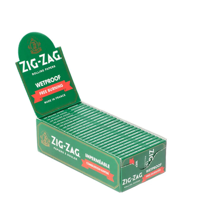 Zig Zag Green Kutcorners Wetproof Free Burning Rolling Papers | Size: Single Wide Double Window