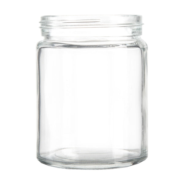 10 oz Standard Glass Jar | Black Plastic Screw Lid