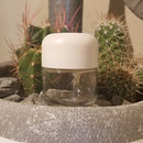Matte White Plastic Screw Lid 2oz Glass Jar - Child Resistant