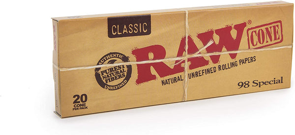 RAW Classic 98 Special Pre-Rolled Cones in Bulk Packagin