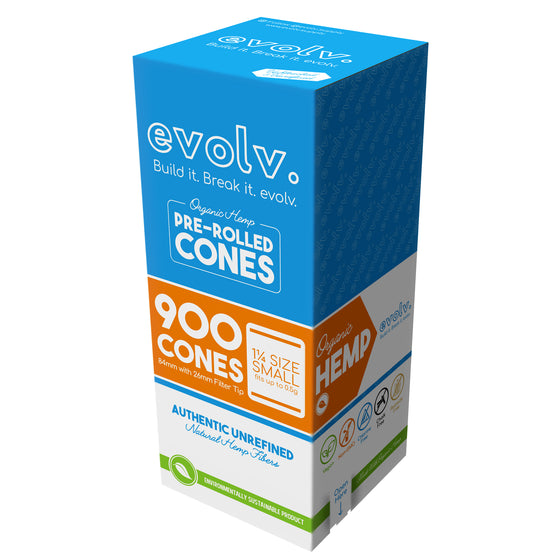 EVOLV Organic Hemp Pre-Rolled Cones 1 1/4 - 900/Pack