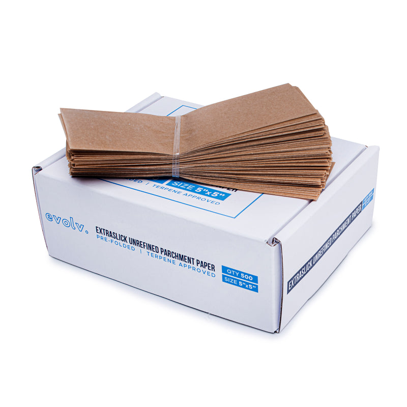 EVOLV | Parchment Squares | Pre-Folded & Extra-Slick Sheets | 5"x5" | 500 Count