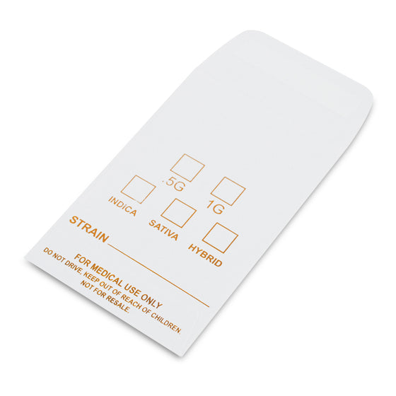White Slim Shatter Packaging Envelope - w/ Product Info Fields