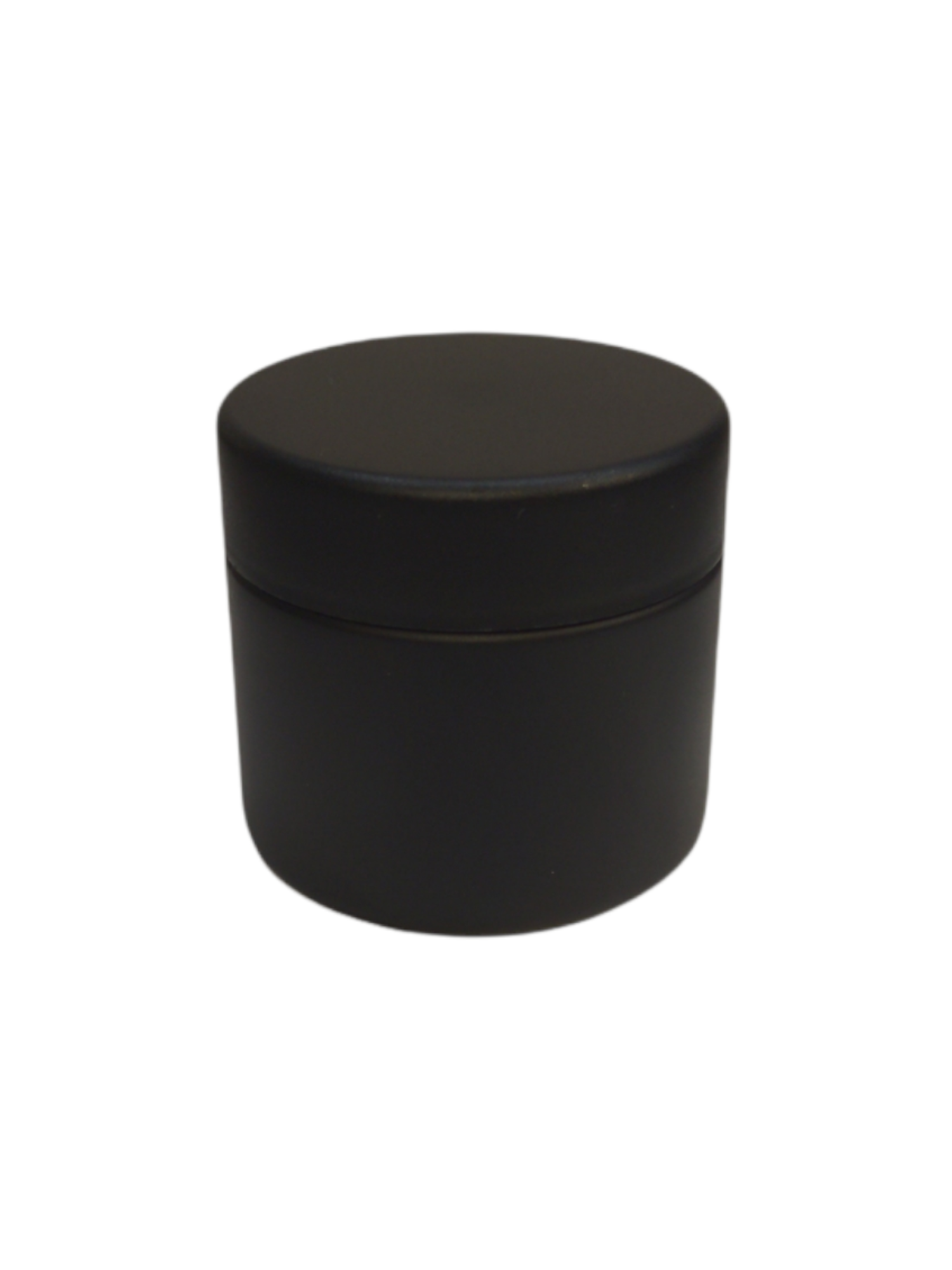 2 oz Child Resistant Glass Jar | Matte Black Jar w/ Black Plastic Screw Lid