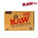 RAW Classic Natural Unrefined Pre-Rolled Cones 1 1/4 – 1000/PACK