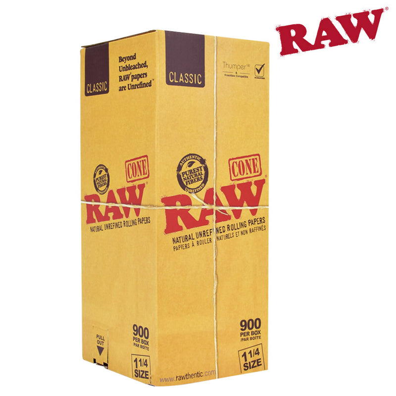 RAW Classic Natural Unrefined Pre-Rolled Cones 1¼ – 900/PACK