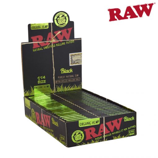RAW Black Organic Hemp 1 1/4 Rolling Papers