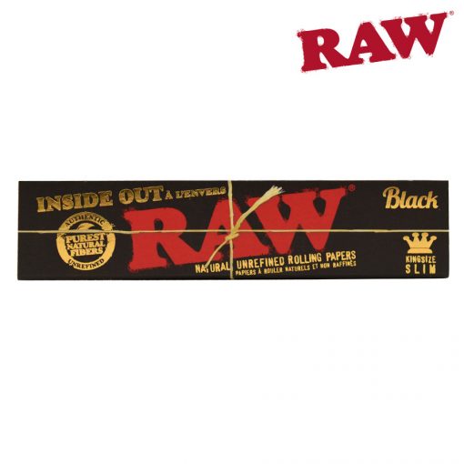 RAW Black Rolling Papers | Size: King Size Slim | Inside Out