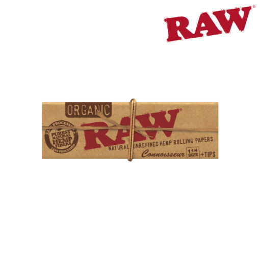 RAW Organic Connoisseur Papers | Size: 1 1/4 | w/ Papers & Tips