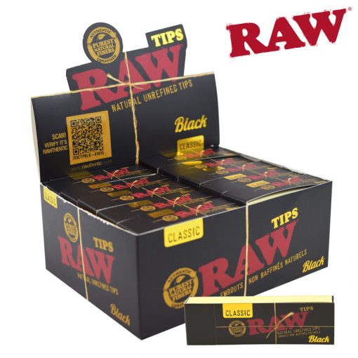 RAW Black Premium Rolling Tips Pack